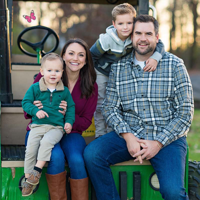 Melanie Falcon with her husband, Brian O'Reilly, and their two sons. (Photo by Jim Trocchio Photography)