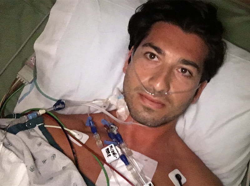 Justin Cadelago recovering from open-heart surgery. (Photo courtesy of Justin Cadelago)