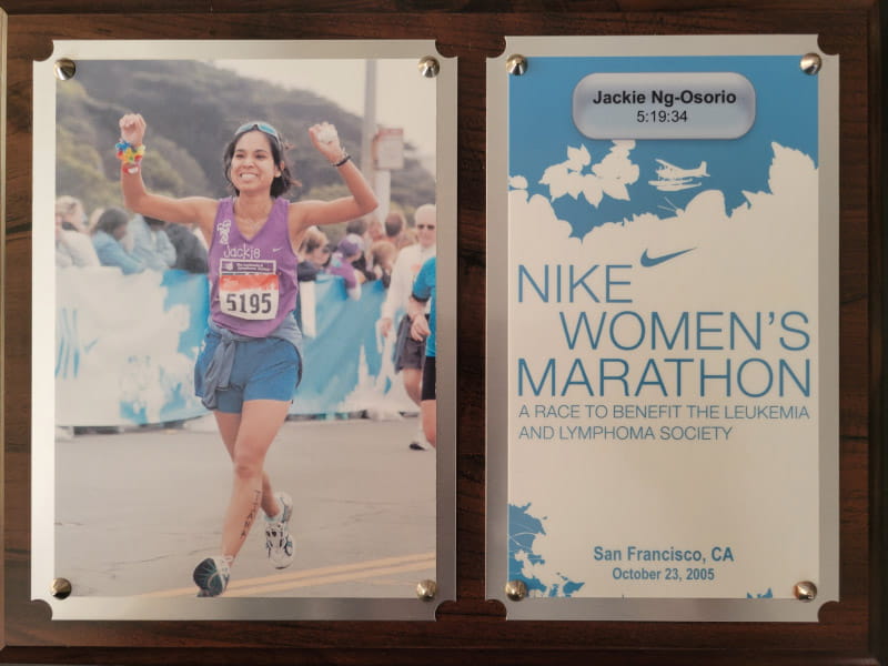 Jack Ng-Osorio running in the 2005 Nike Women's Marathon in San Francisco. (Photo courtesy of Jackie Ng-Osorio)