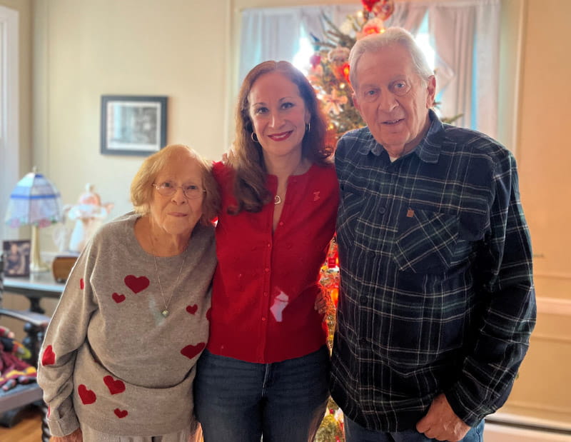 The Bognanni family celebrating Christmas together in 2022. From left: Paula, Brooke and Mario. (Photo courtesy of the Bognanni family)