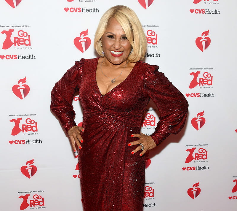 Darlene on the red carpet at the Red Dress Collection. (Photo by Mike Coppola/Getty Images for American Heart Association)