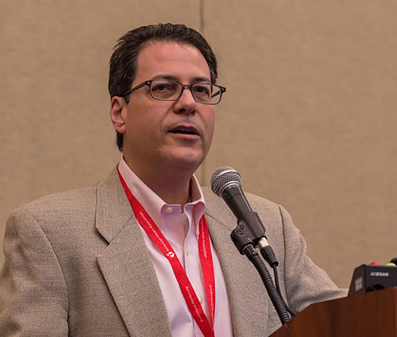 Dr. Mitch Elkind presenting at the International Stroke Conference in 2019. (Photo by Todd Buchanan)