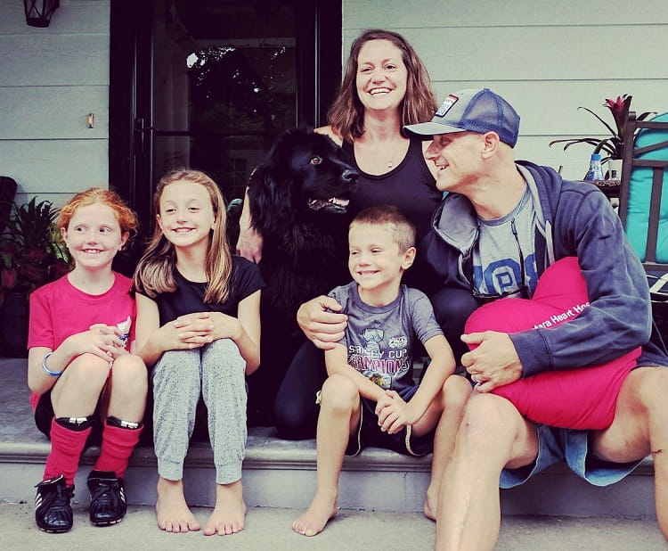 The Hoerster family, reunited at their home in Oak Park, Illinois, after John left the hospital. (Photo courtesy of the Hoerster family)