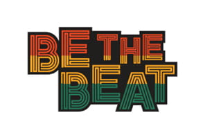 American Heart Association's Be The Beat logo: The words "Be The Beat" in a red, yellow, green and black colorway American Heart Association's Be The Beat logo: The words "Be The Beat" in a red, yellow, green and black colorway