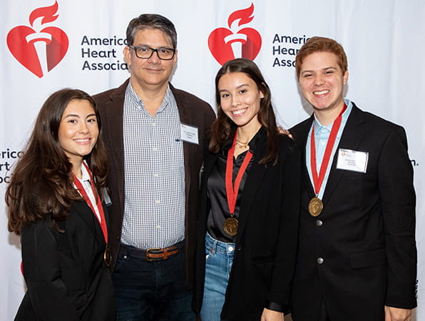 A group of AHA's Hispanic Serving Institutions Scholars Program 2021 scholars with their mentor
