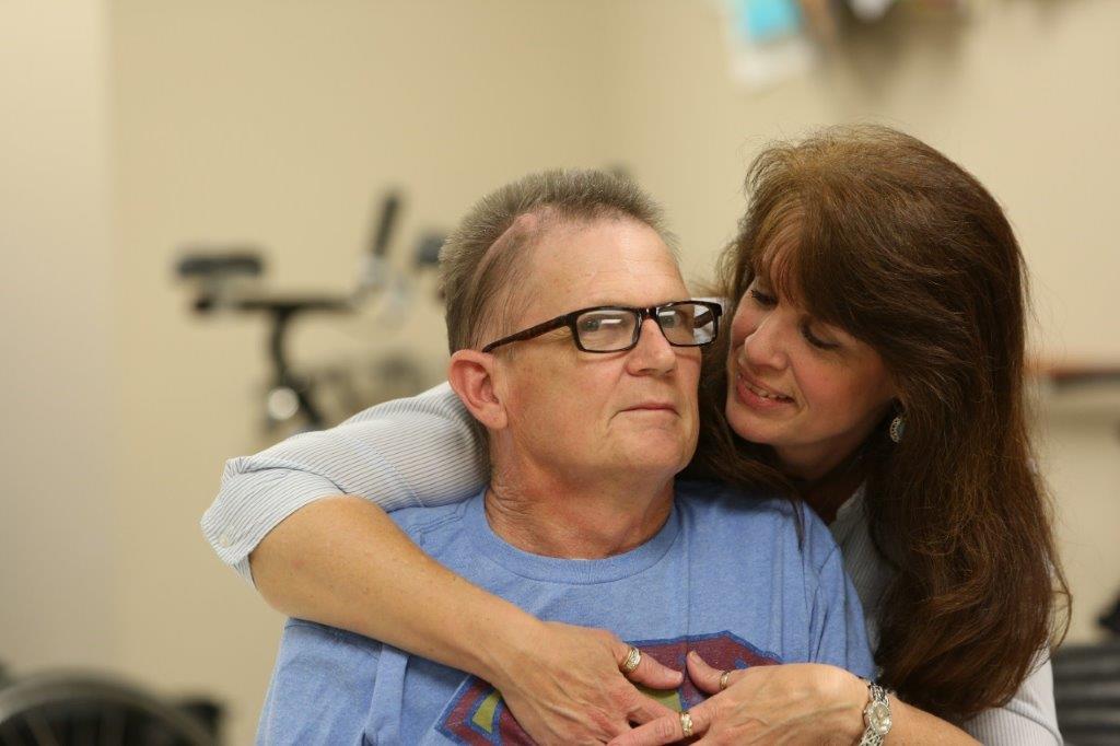male stroke survivor and partner