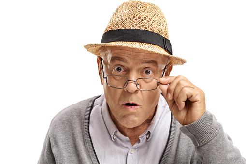 man in glasses looking surprised