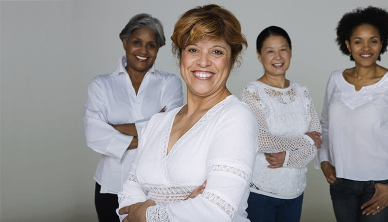 Group of diverse women smiling