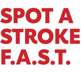 the words "Spot a Stroke F.A.S.T." in bold red letters