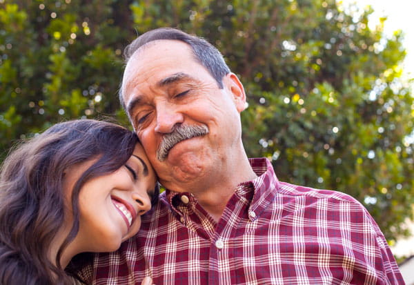 Father and daughter hugging