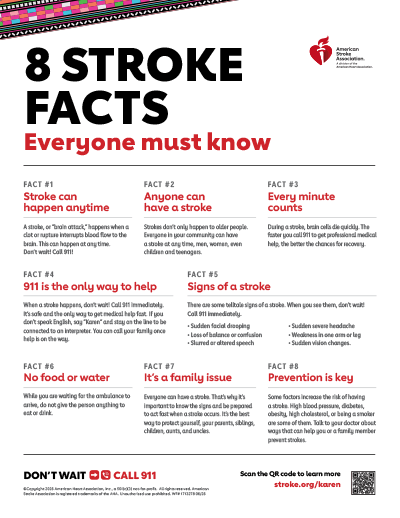 Karen stroke facts flyer