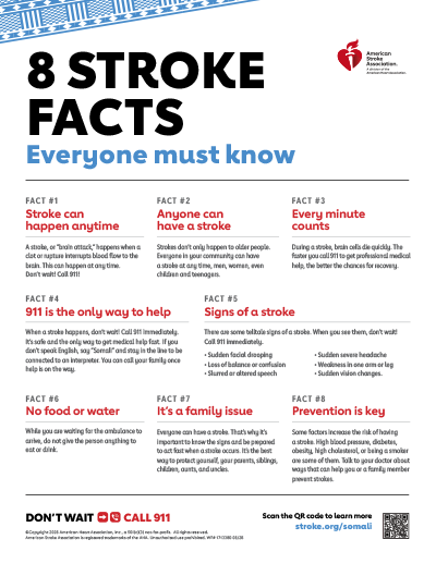 Somali stroke facts flyer