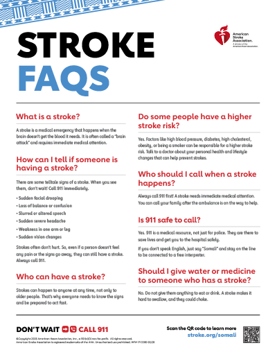 Somali stroke FAQ flyer