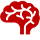 Red icon of a brain
