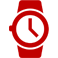 Red icon of a wrist watch