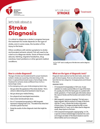 thumbnail image of the Let's Talk About a Stroke Diagnosis resource