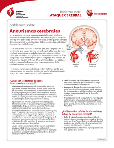 Hablemos sobre los aneurismas cerebrales pdf