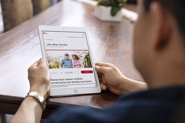 patient viewing Stroke.org