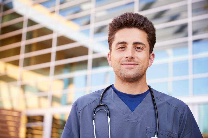 young male healthcare worker