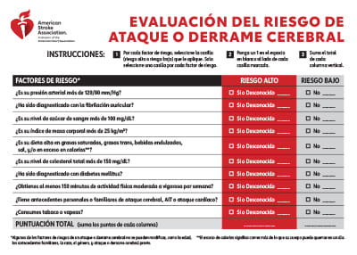 Evaluación de riesgo de ataque de derrame cerebral: haz clic para descargar el PDF