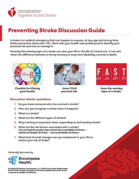 thumbnail image of the Preventing Stroke Discussion Guide resource
