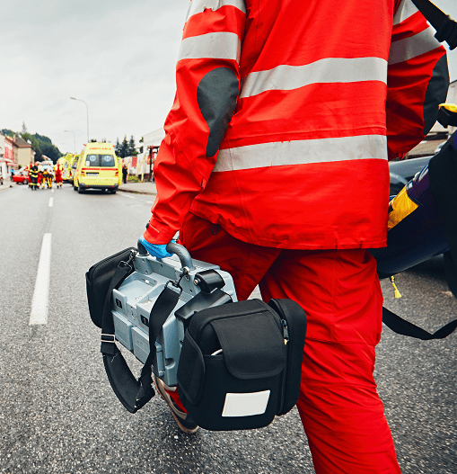 EMS person walking to an incident