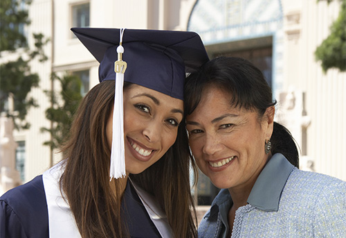 mother and daughter at graduation