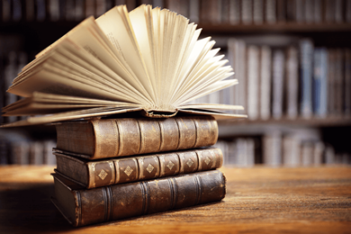 decorative book in a library