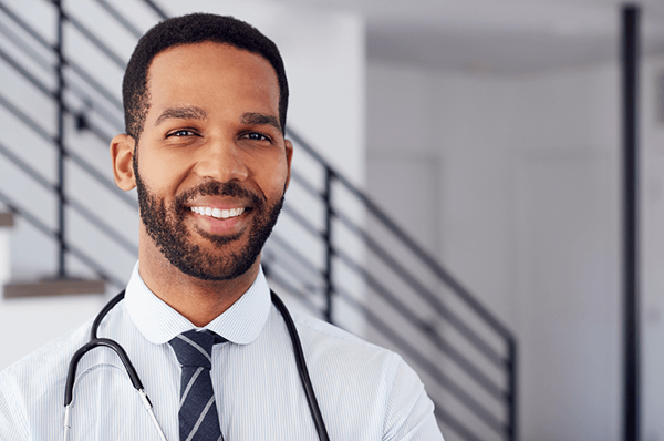 portrait of male doctor with stethoscope