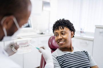 Woman receiving treatment at dentist