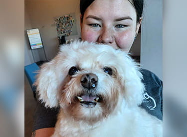 Melody McMurray with her dog Melody McMurray with her dog