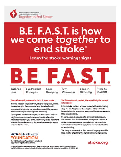 B.E. F.A.S.T. info sheet