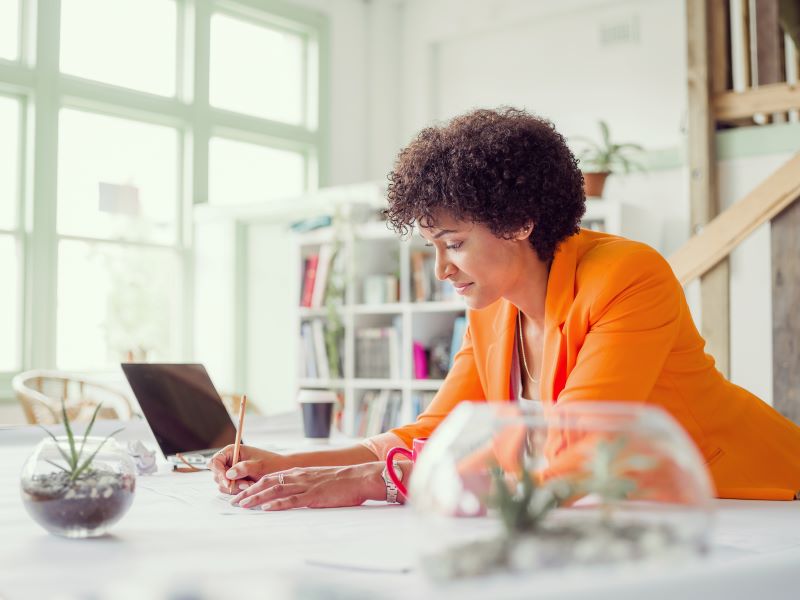 Person ready to start work with their laptop