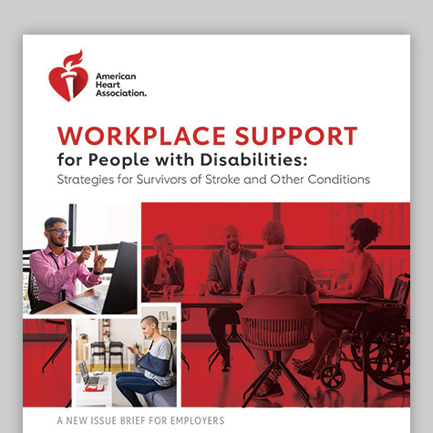 Cover of the American Heart Association CEO Roundtable Workplace Support for People with Disabilities brief