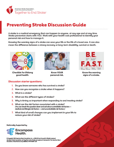 thumbnail image of the Preventing Stroke Discussion Guide resource