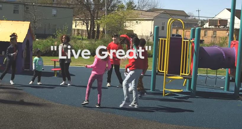 children playing on a playground