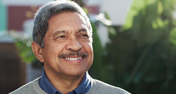 older man looking happy