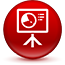 Chart Icon on Shiny Red Circle Button