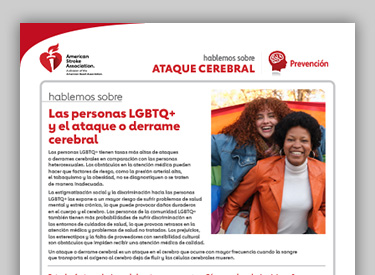 Infografía Hablemos sobre las personas LGBTQ y el ataque o derrame cerebral Infografía Hablemos sobre las personas LGBTQ y el ataque o derrame cerebral