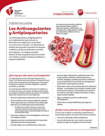 portada del recurso Hablemos sobre el ataque o derrame cerebral: Anticoagulantes y antiagregantes plaquetarios